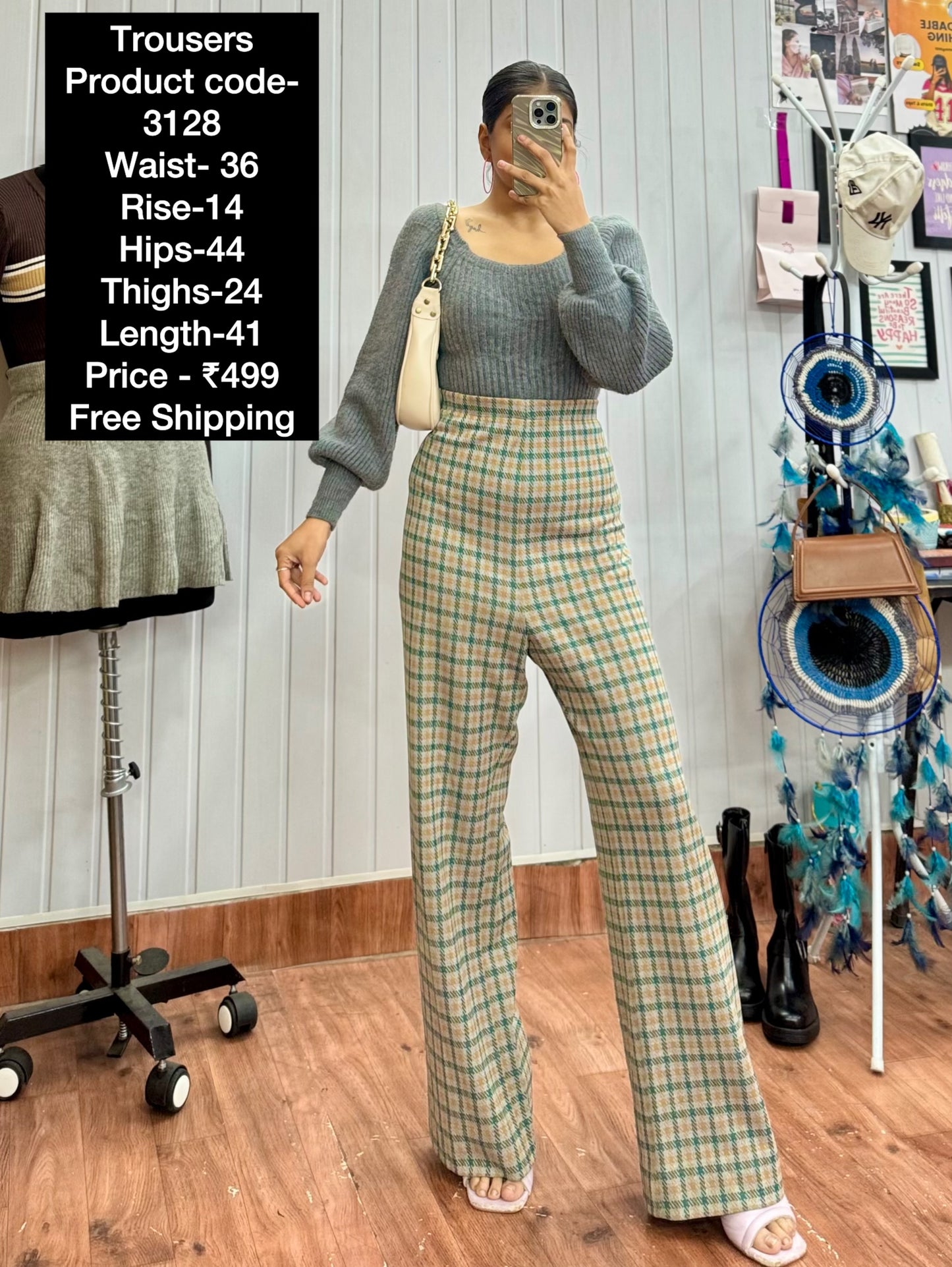 3128-36 Gingham Warm Pants