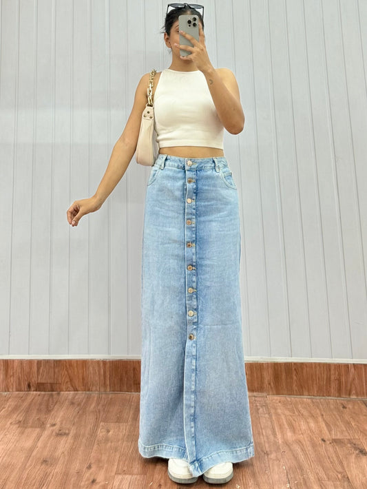 S97-26 Buttoned Denim Skirt