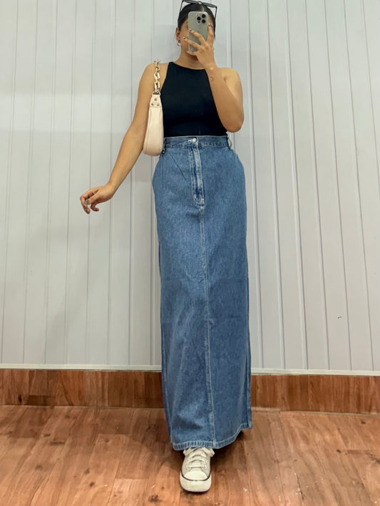 S38-36 Long Denim Skirt