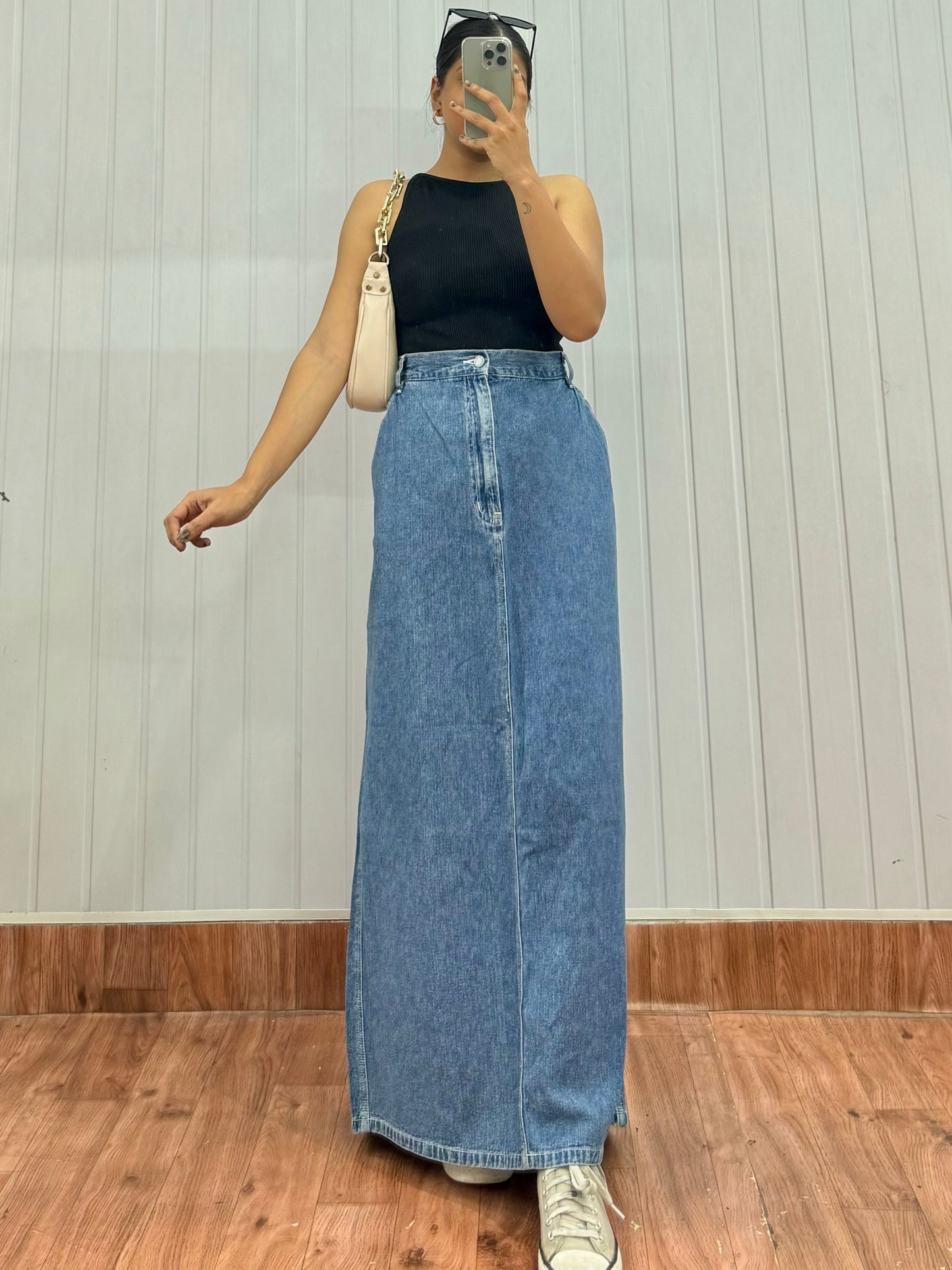 S38-36 Long Denim Skirt