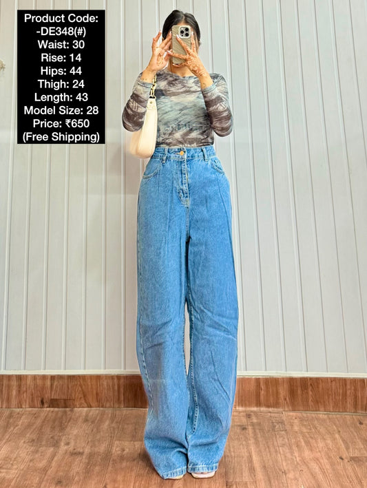 DE348-30 Blue Wideleg Jeans