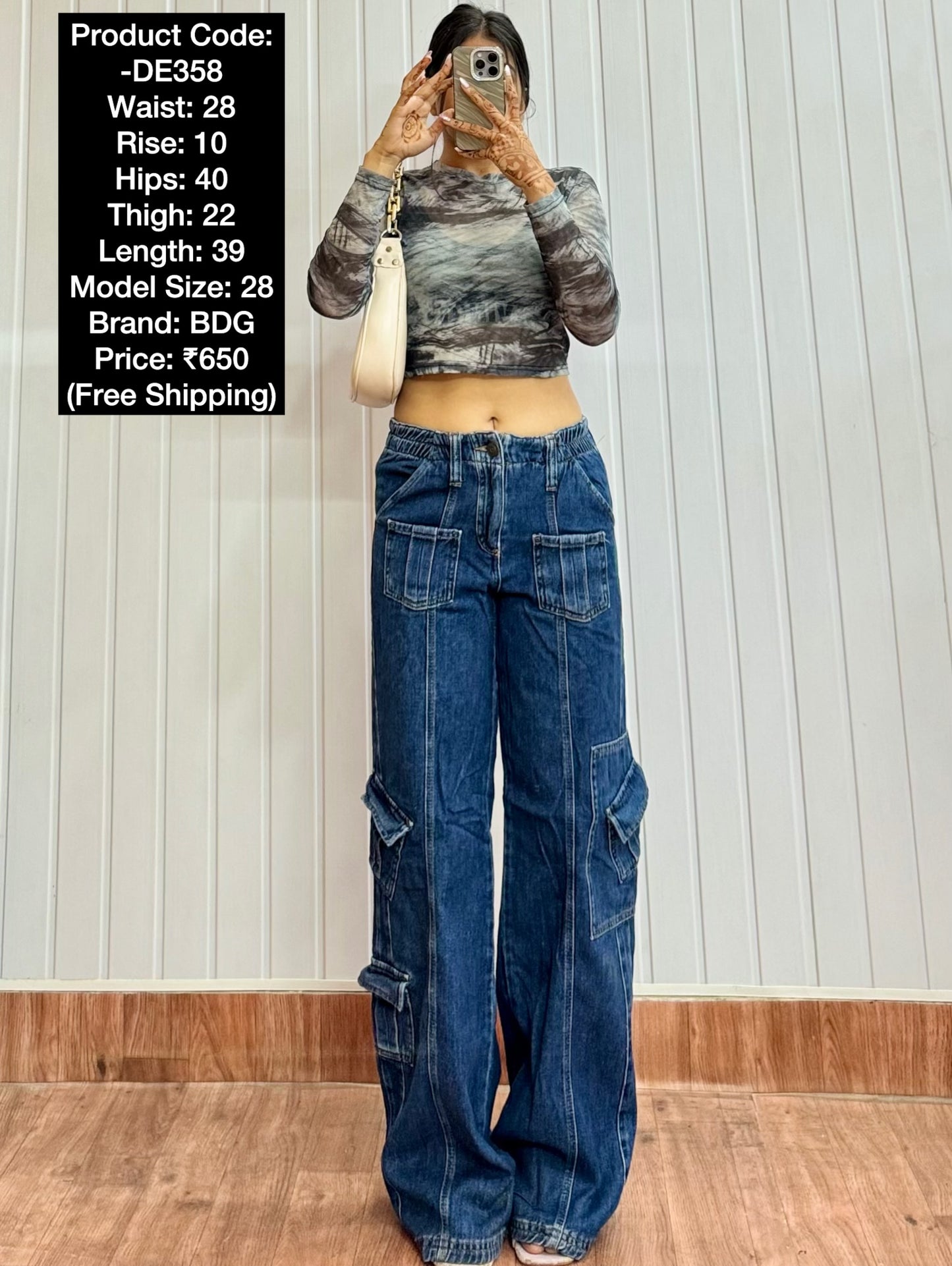 DE358-28 Cargo Jeans