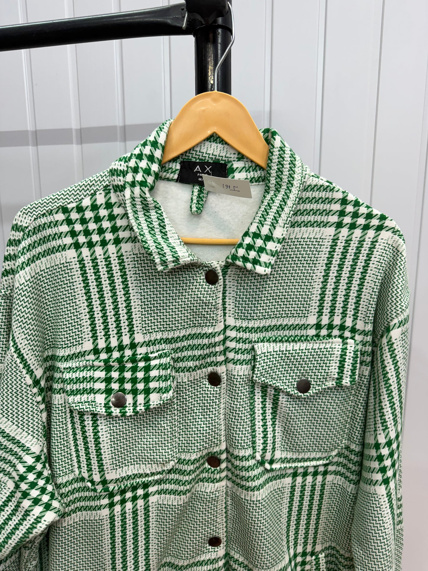 J161-Green Gingham Shacket