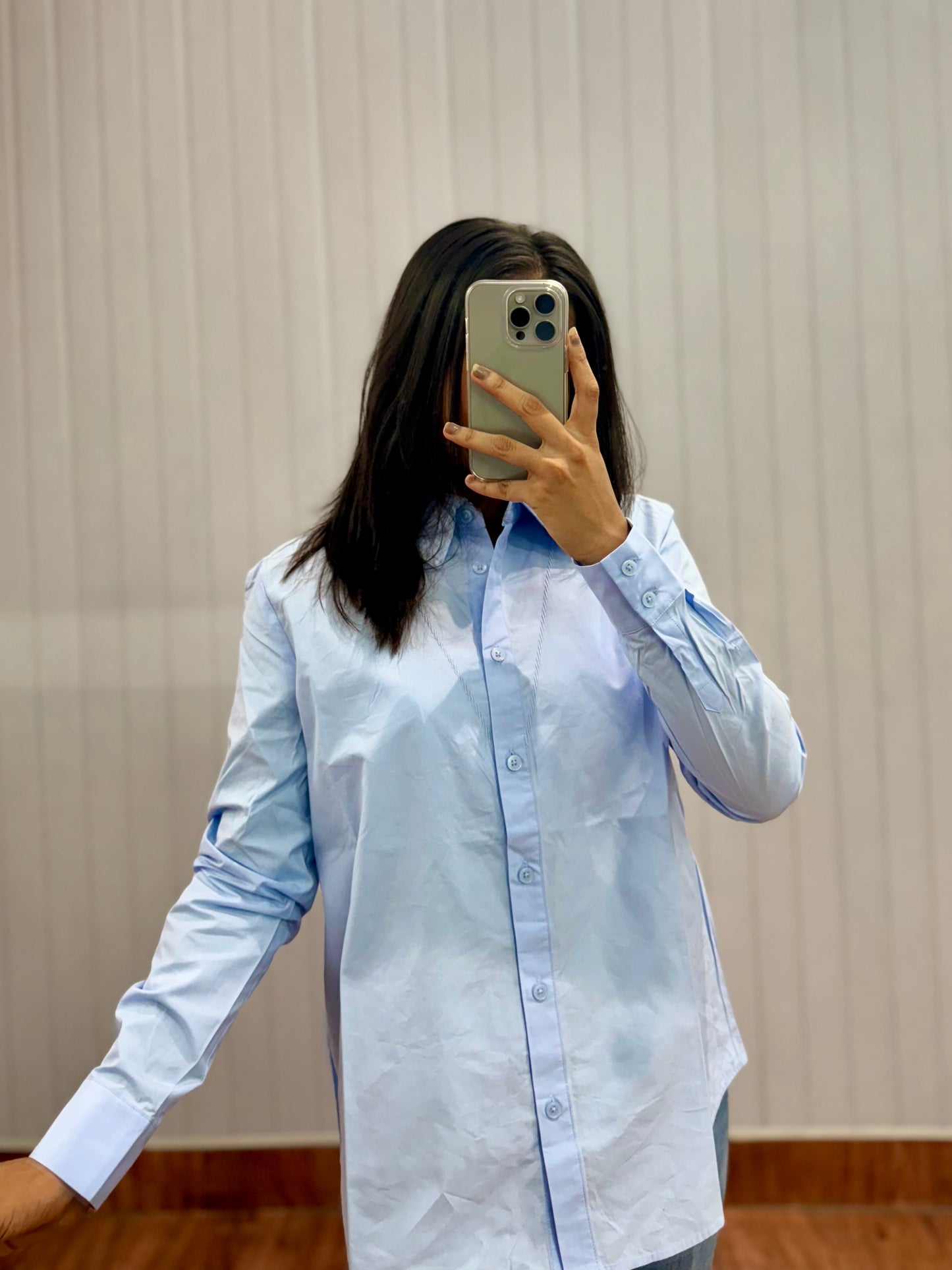 S21-Light Blue Embroidery Shirt