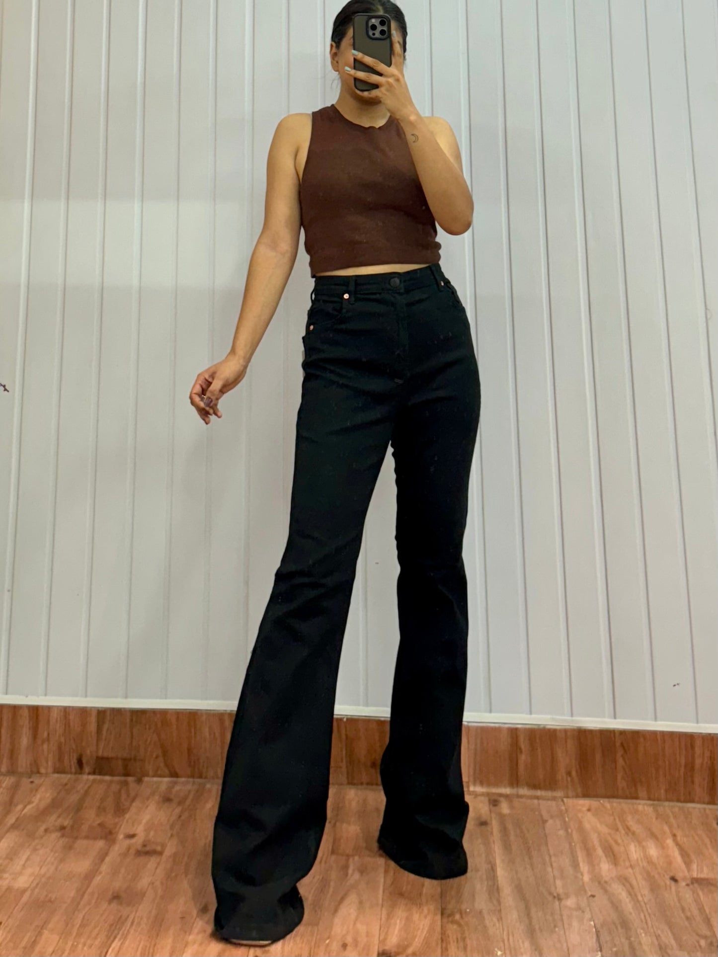 0116-30-31 Black Bootcut Jeans