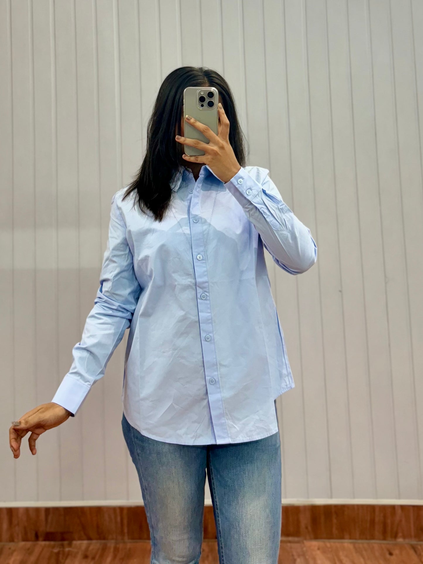 S21-Light Blue Embroidery Shirt