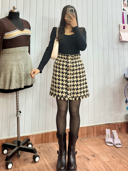 Patterned Mini Skirt