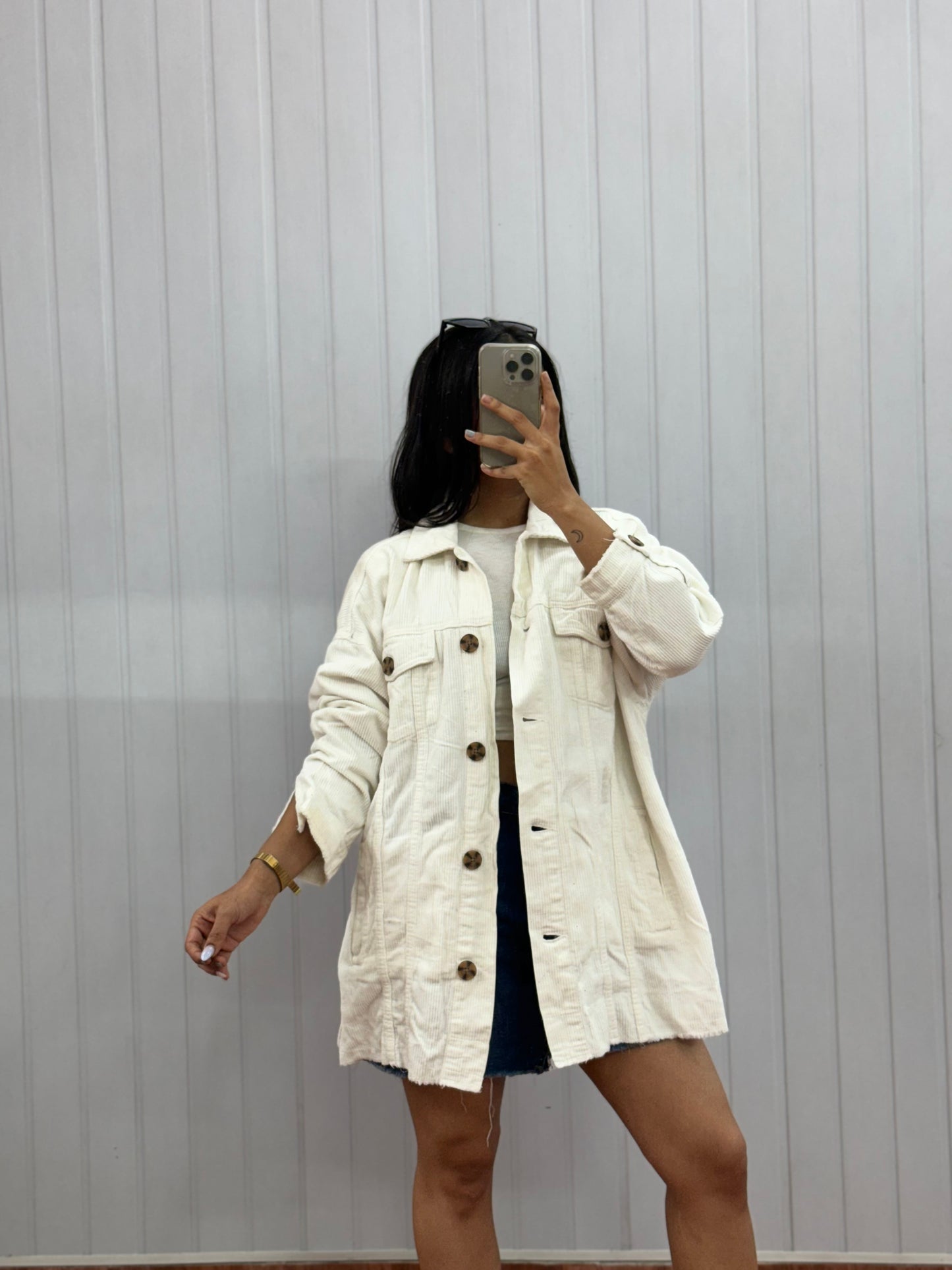 J43-White Corduroy Jacket