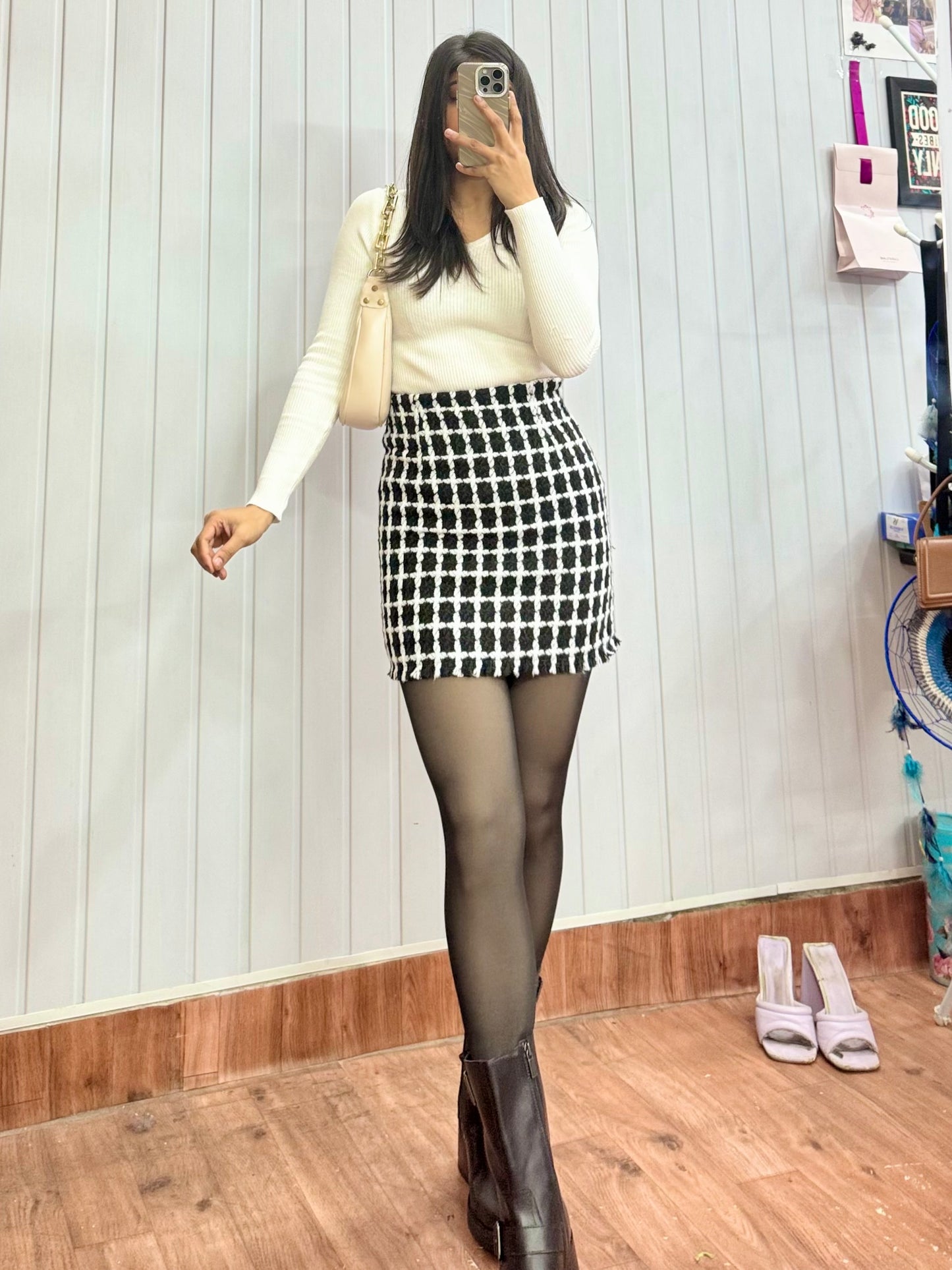 Checkered Mini Skirt