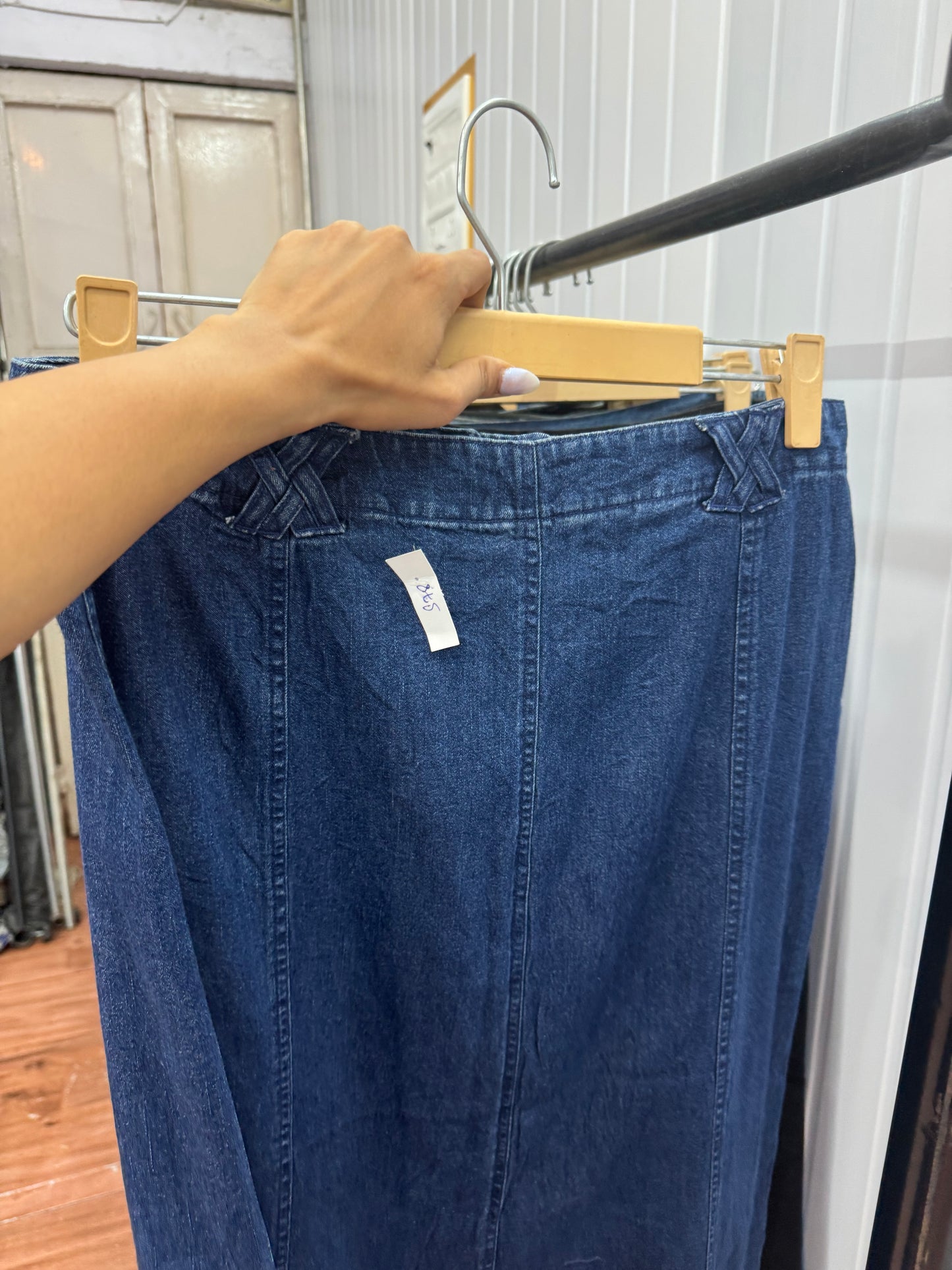 S78-34 Long Denim Skirt