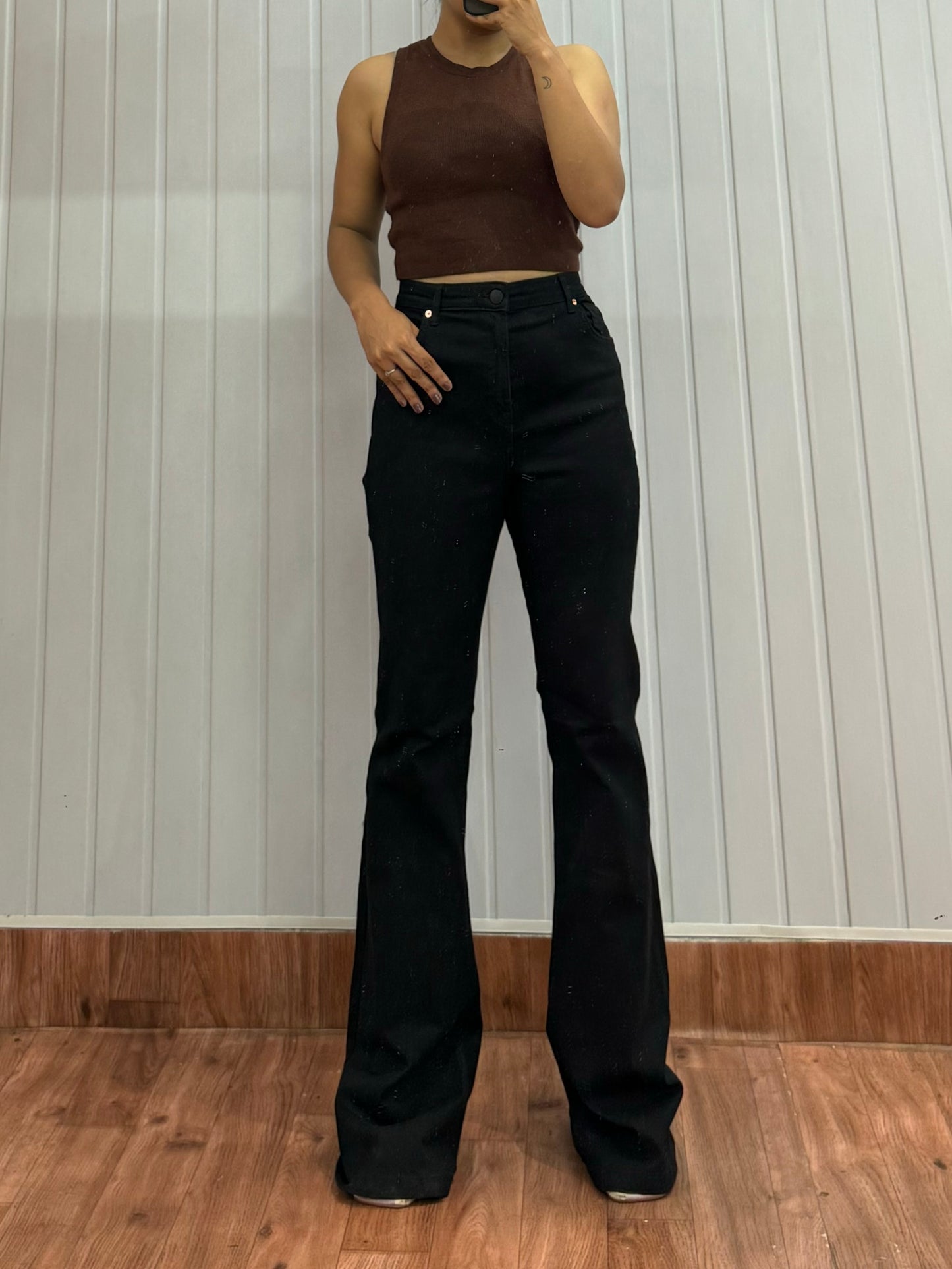 0116-30-31 Black Bootcut Jeans