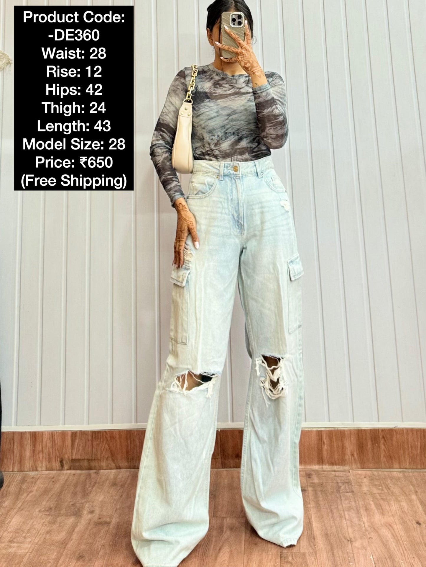 DE360-28 Cargo Baggy Jeans