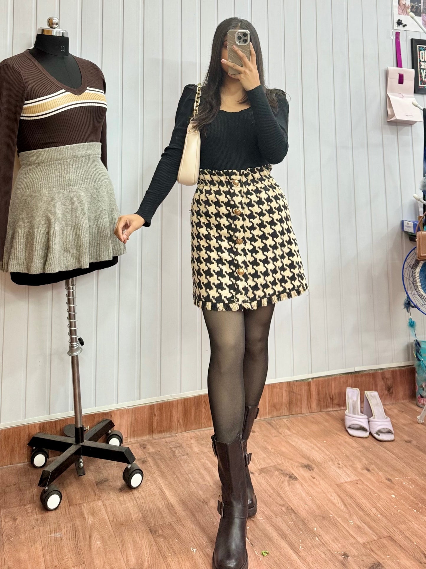 Patterned Mini Skirt